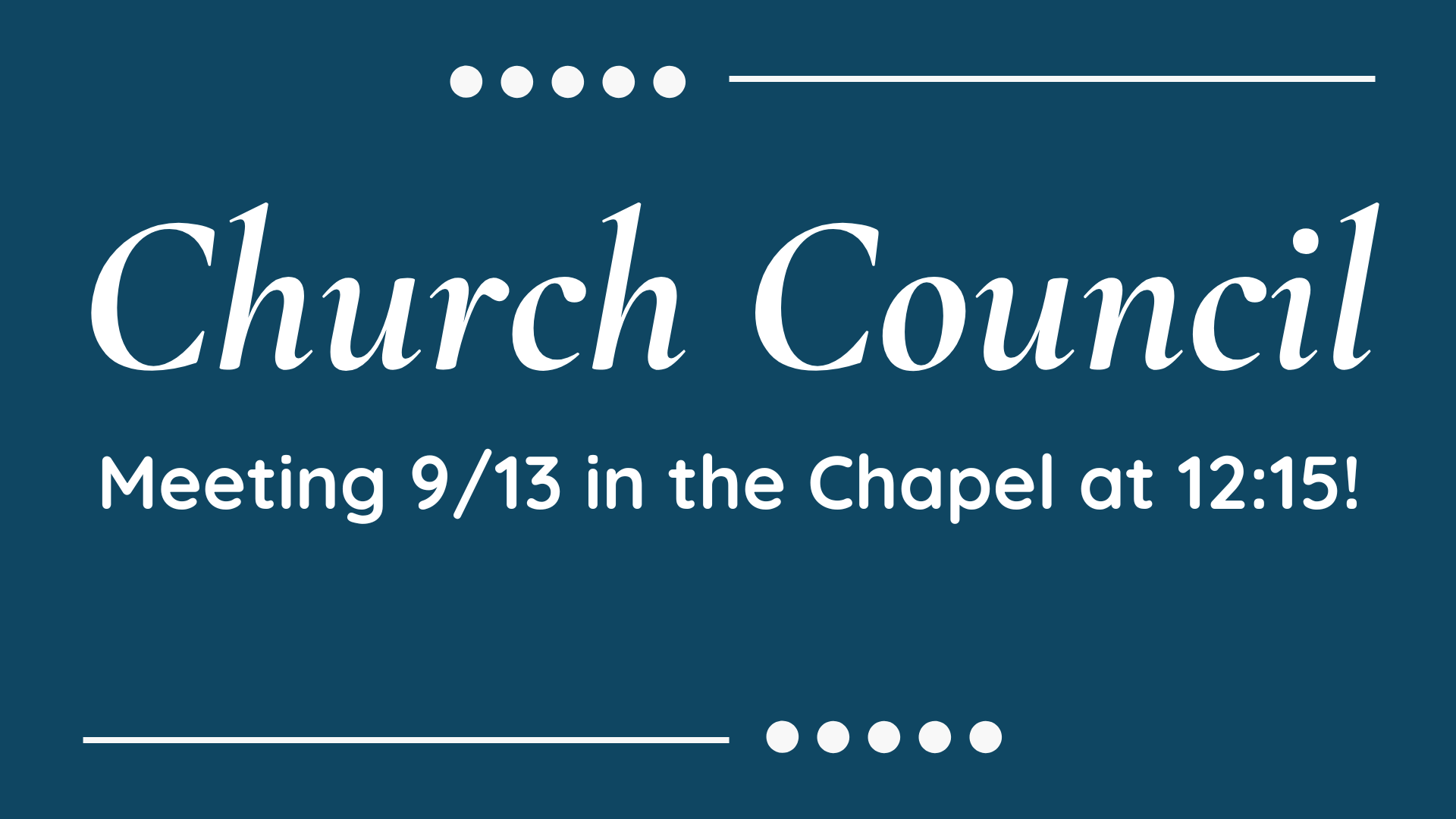 Church Council Meeting